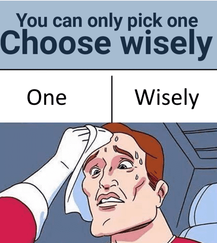 Do you pick one, or choose wisely? : r/memes Do you pick one, or choose wisely? : r/memes