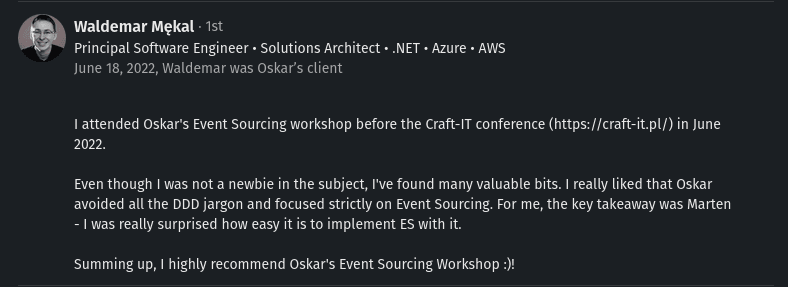 Workshop recommendation