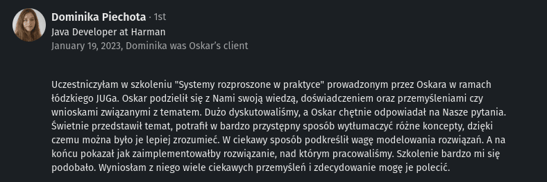 Workshop recommendation