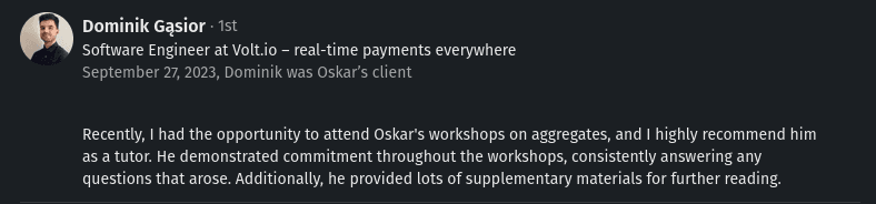 Workshop recommendation