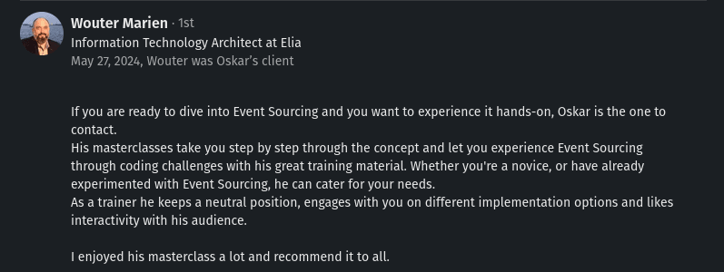 Workshop recommendation