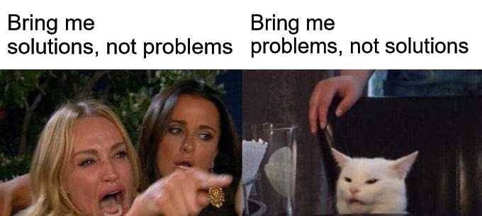 Bring me problems, not solutions!